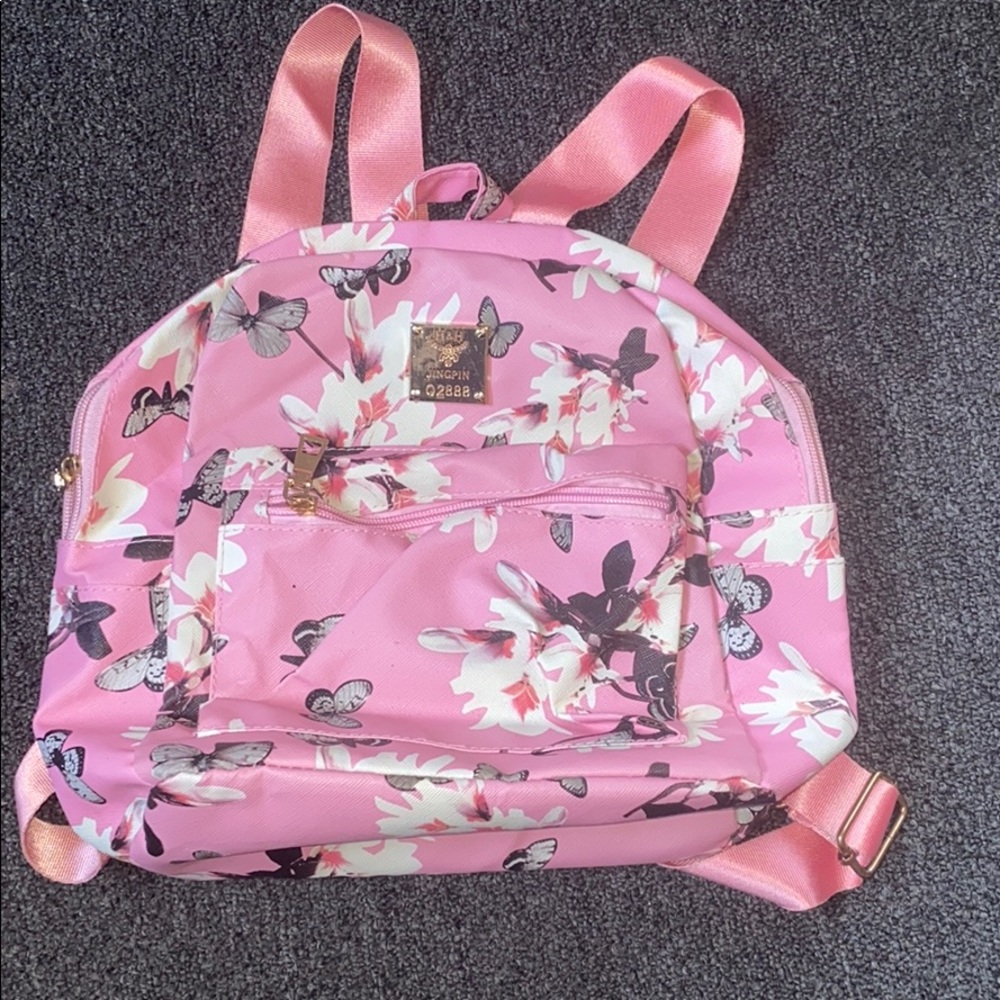 Pink butterfly mini backpack